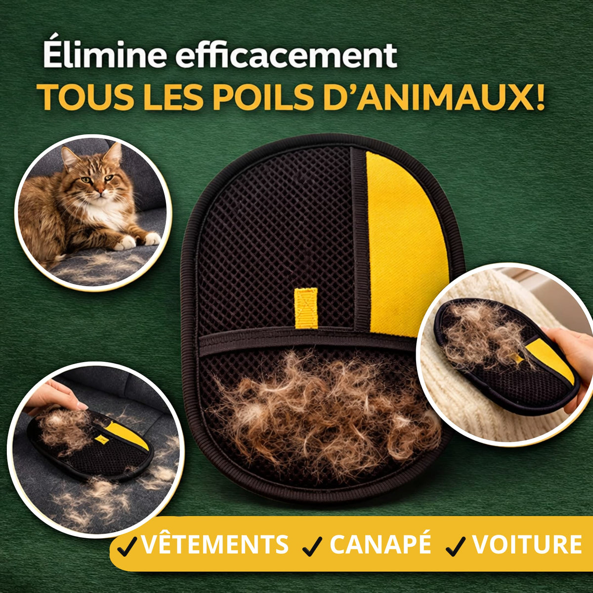 Gant anti-poils réutilisable, une maison plus propre en quelques gestes