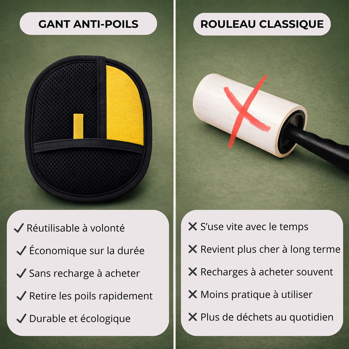 Gant anti-poils réutilisable, une maison plus propre en quelques gestes